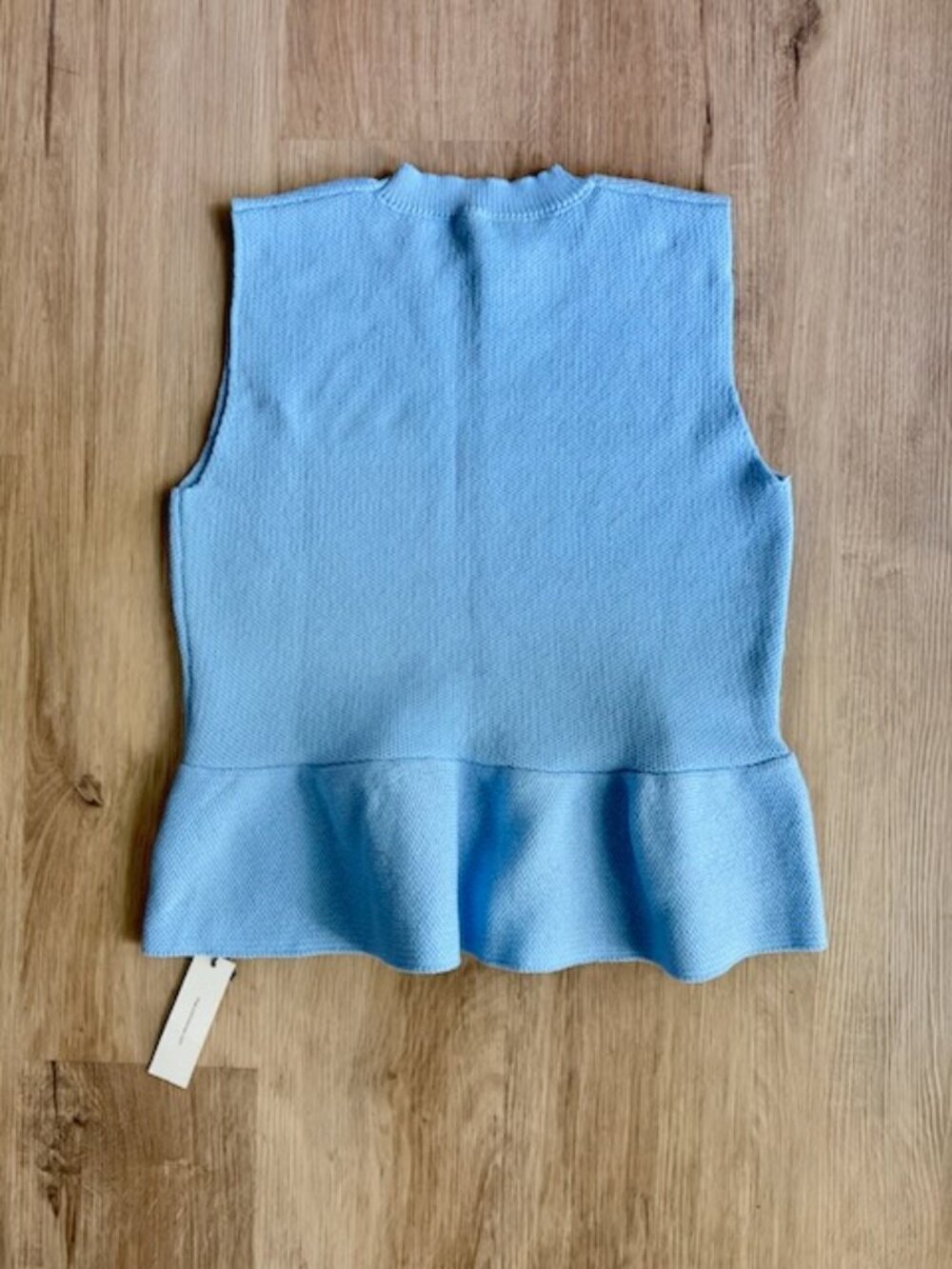 Commense Ruffle Hem Sweater Vest Blue NWT M - Picture 5 of 5